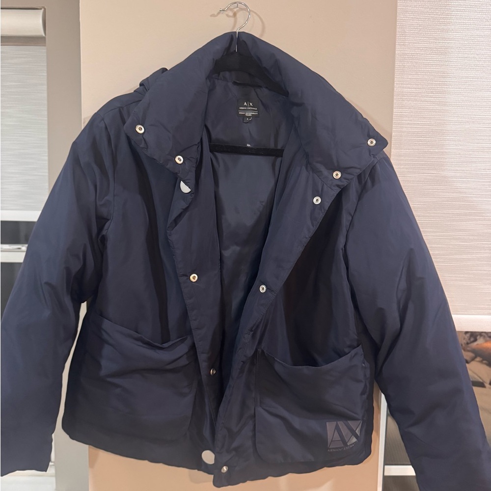 Armani Exchange Navy Bomber Jacket